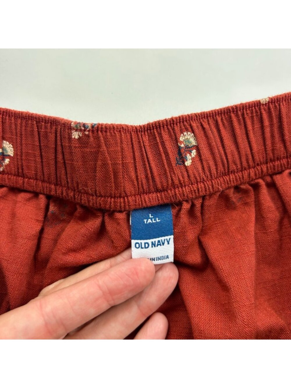 TALL Old Navy Rust Floral Print Linen Blend Maxi Skirt LT - Picture 5 of 8